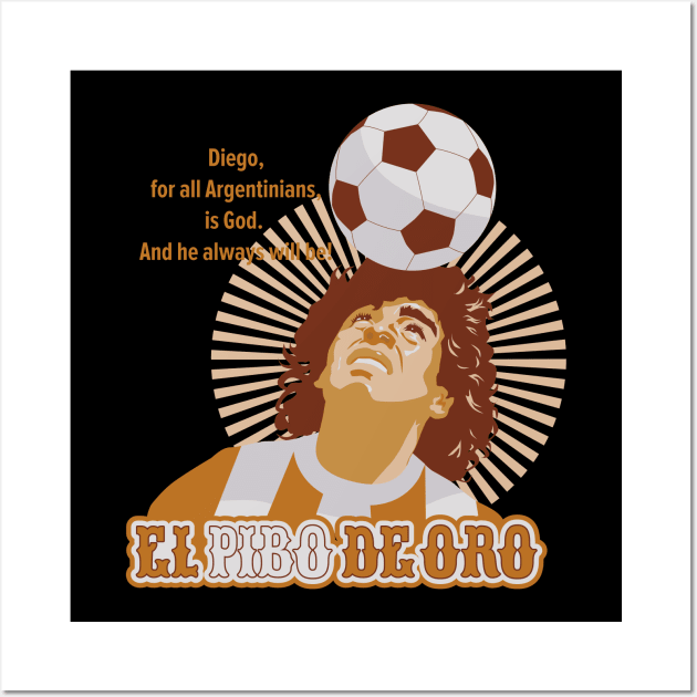 El Pibe de Oro - Diego Maradona Head Juggle Portrait for True Football Aficionados Wall Art by Boogosh